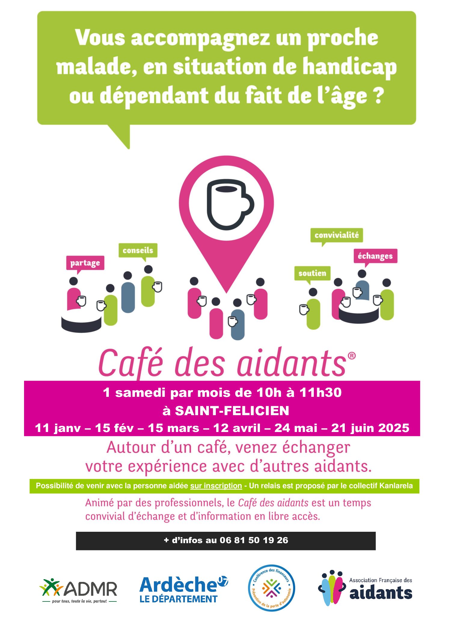 Affiche Café des Aidants St félicien 2025