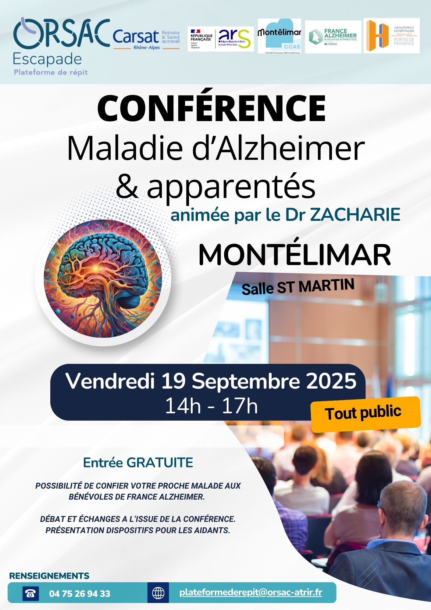 Affiche Conférence Alzheimer Montélimar 19_09_2025