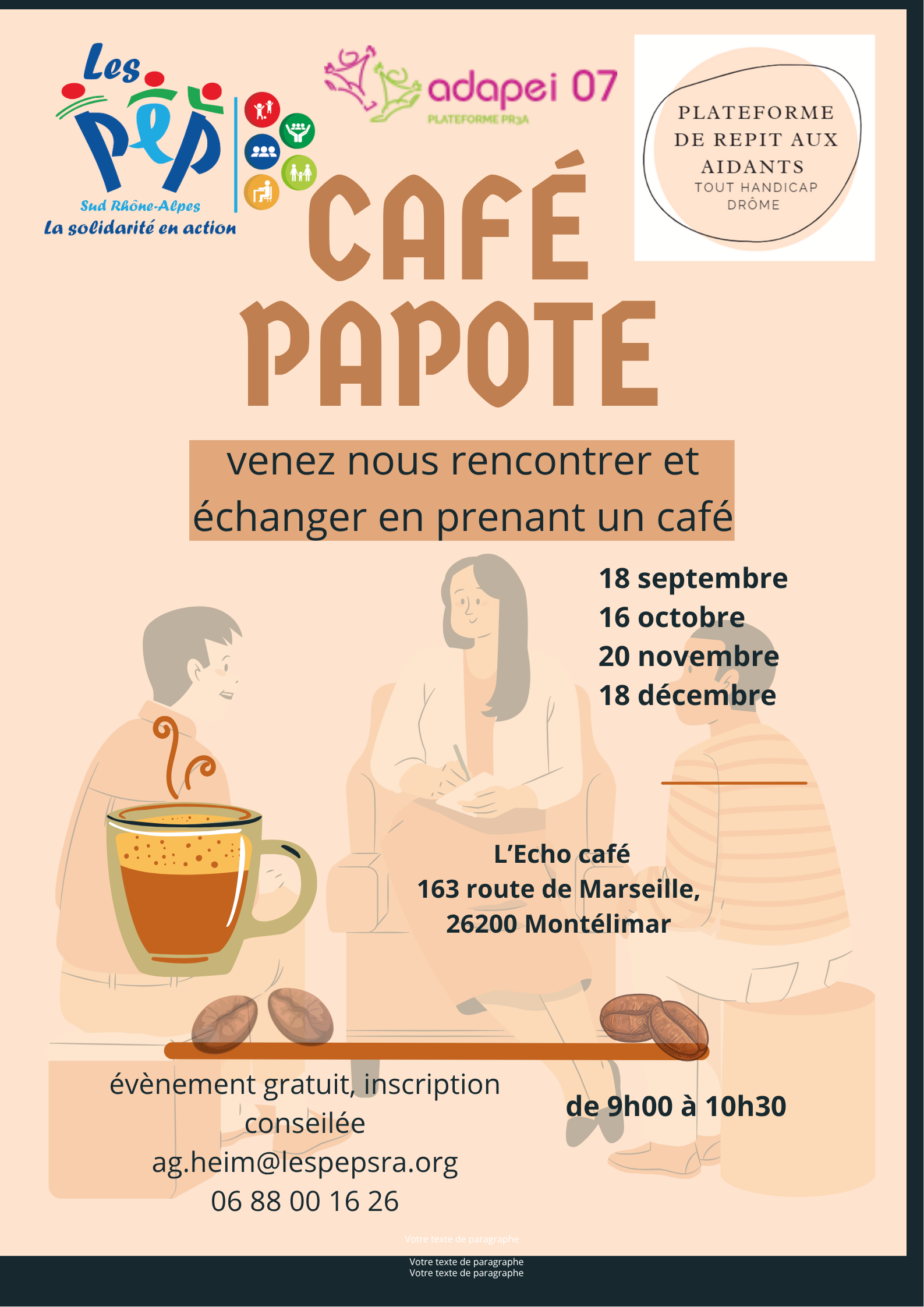 Café papote de septembre à décembre 2025